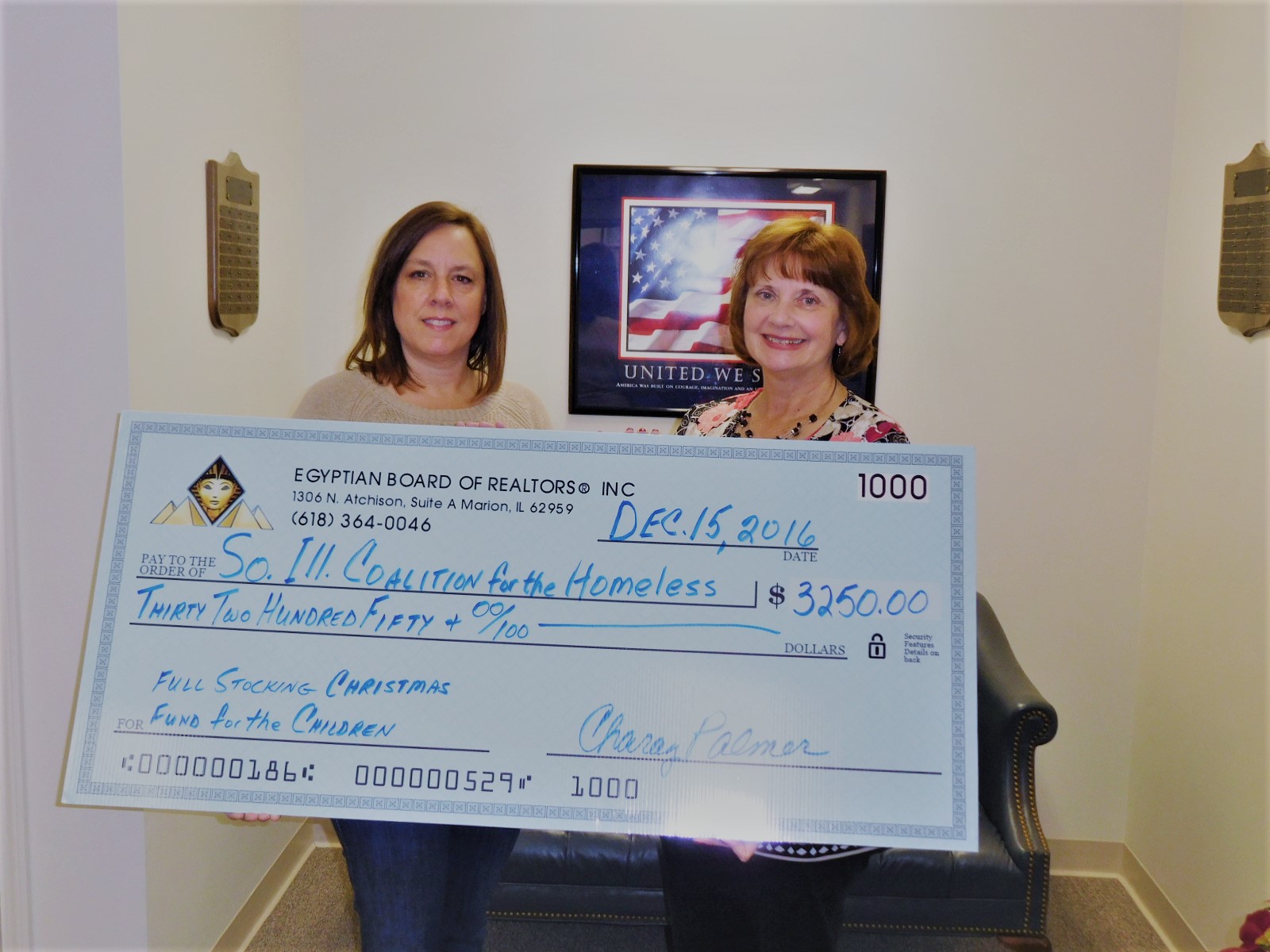 EBOR presents check to SICH